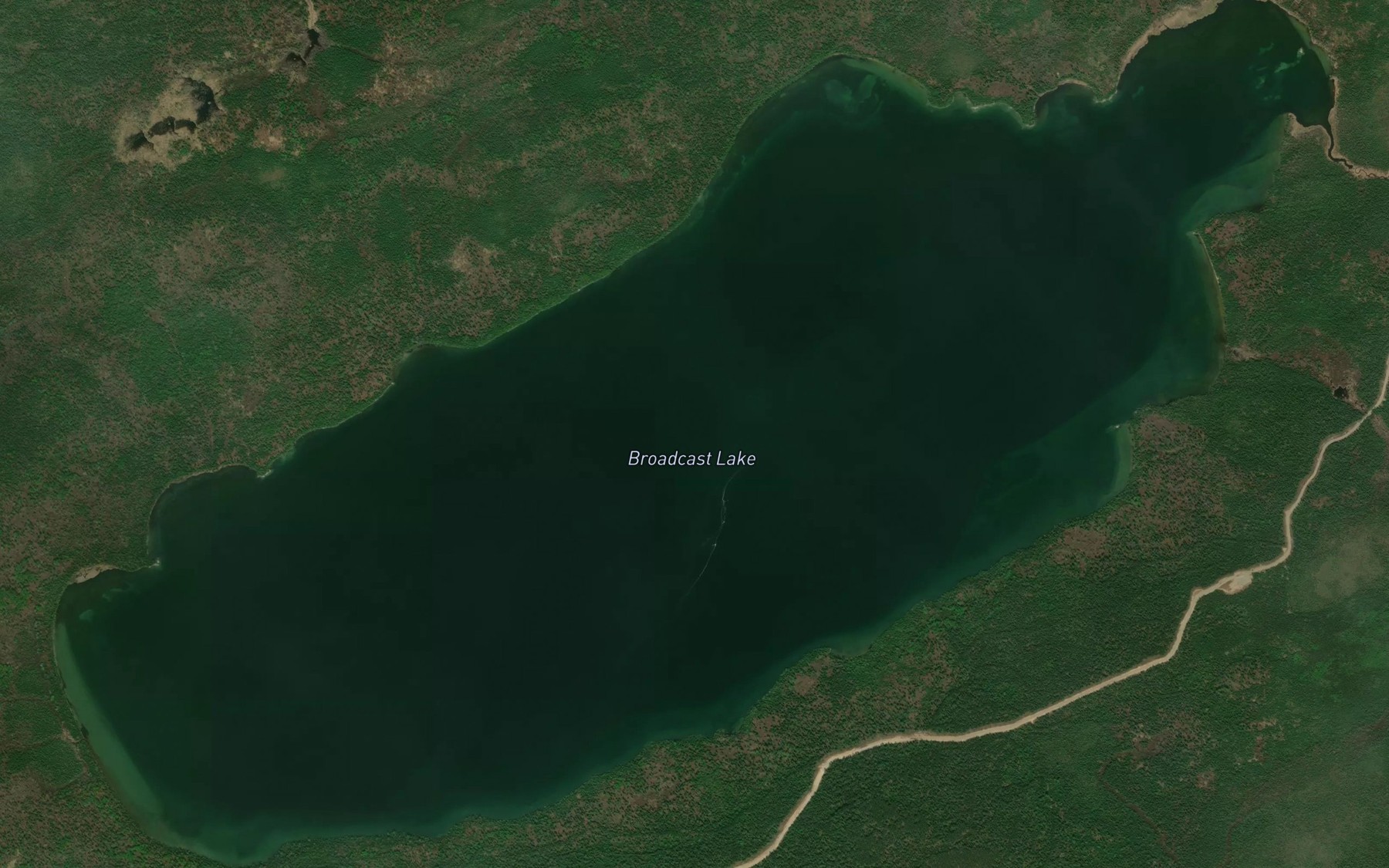 Satellite map of the Broadcast Lake