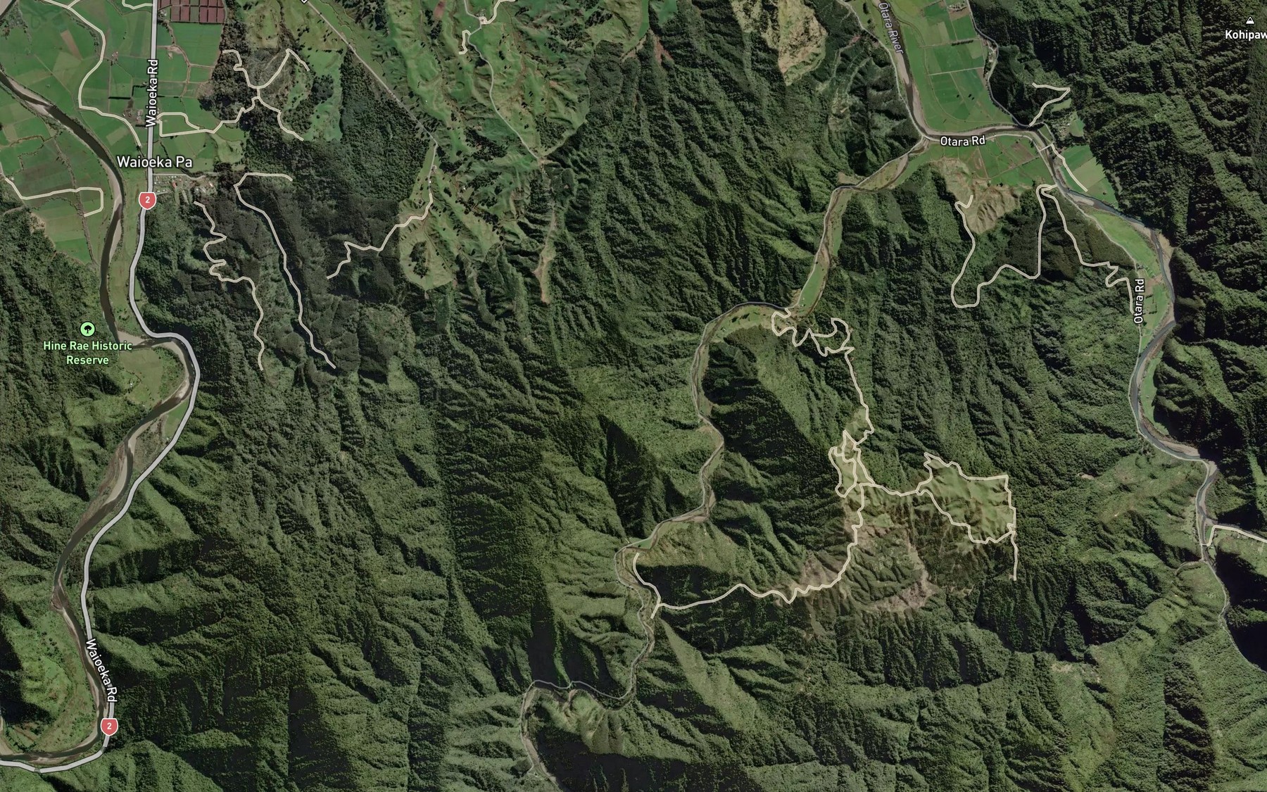 Satellite map of the Tutaetoko Stream