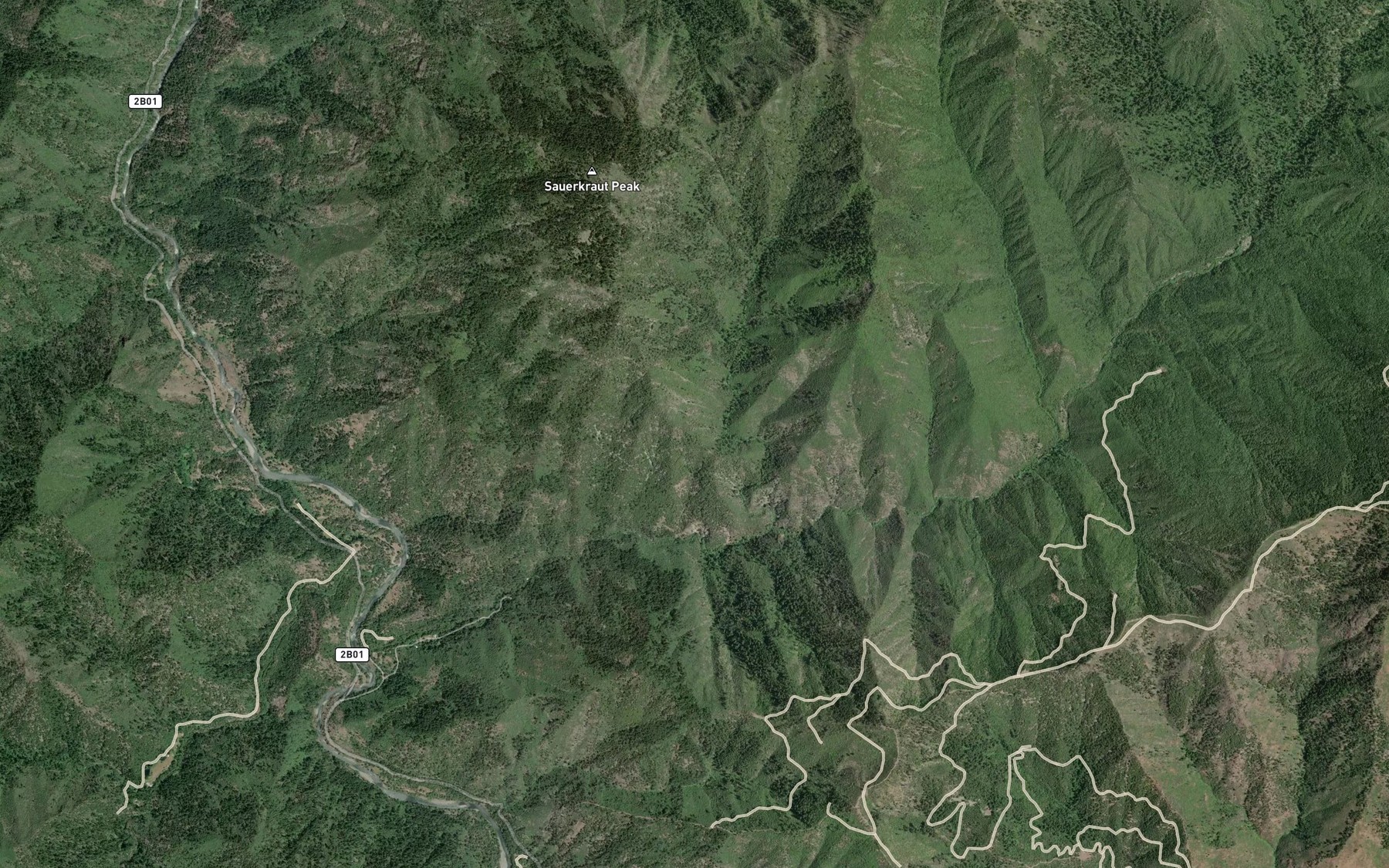 Satellite map of the Barrel Spring