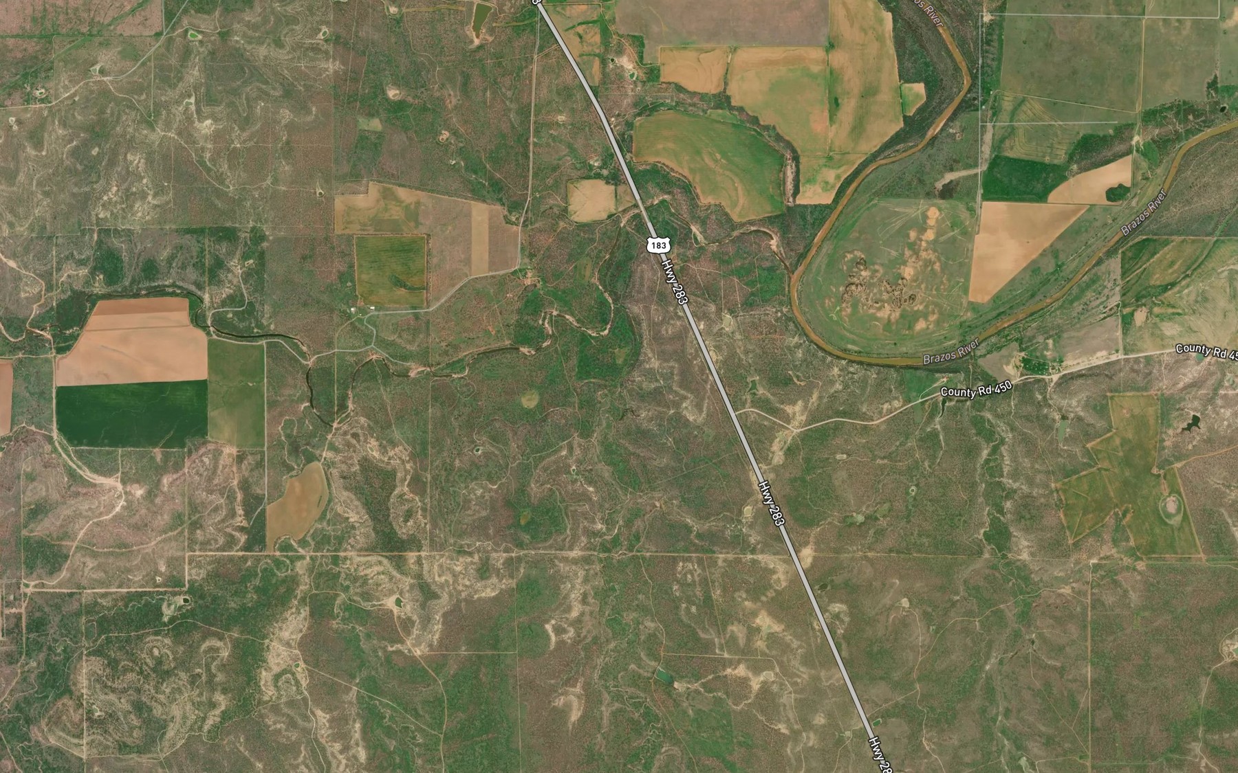 Satellite map of the Horse Creek