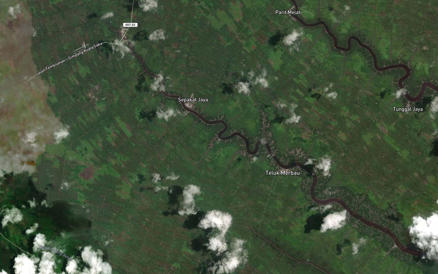 Satellite map of the Sungai Tembus