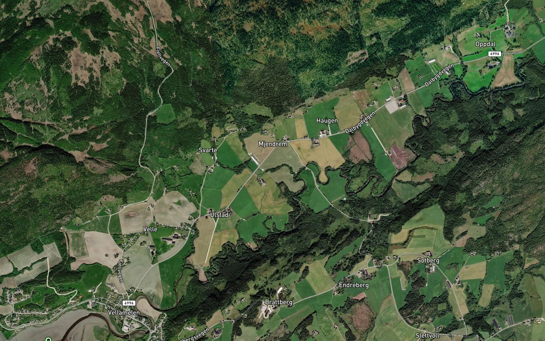 Satellite map of the Haggabekken