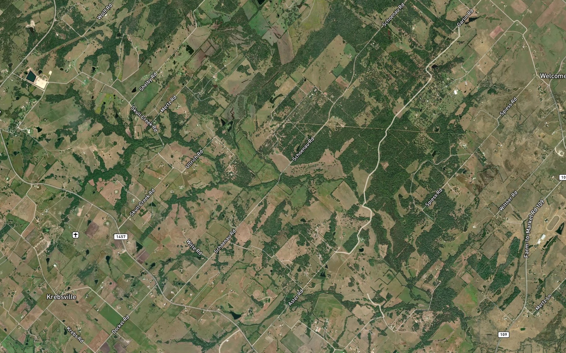 Satellite map of the Skull Creek