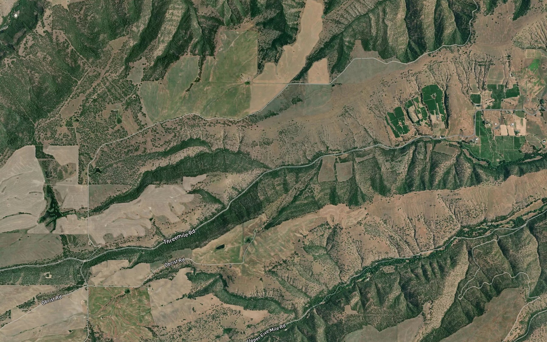 Satellite map of the Dry Fork