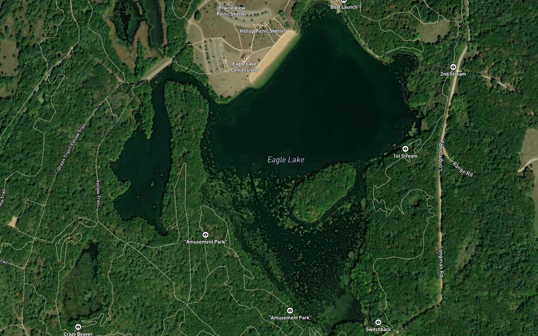 Satellite map of the Eagle Lake