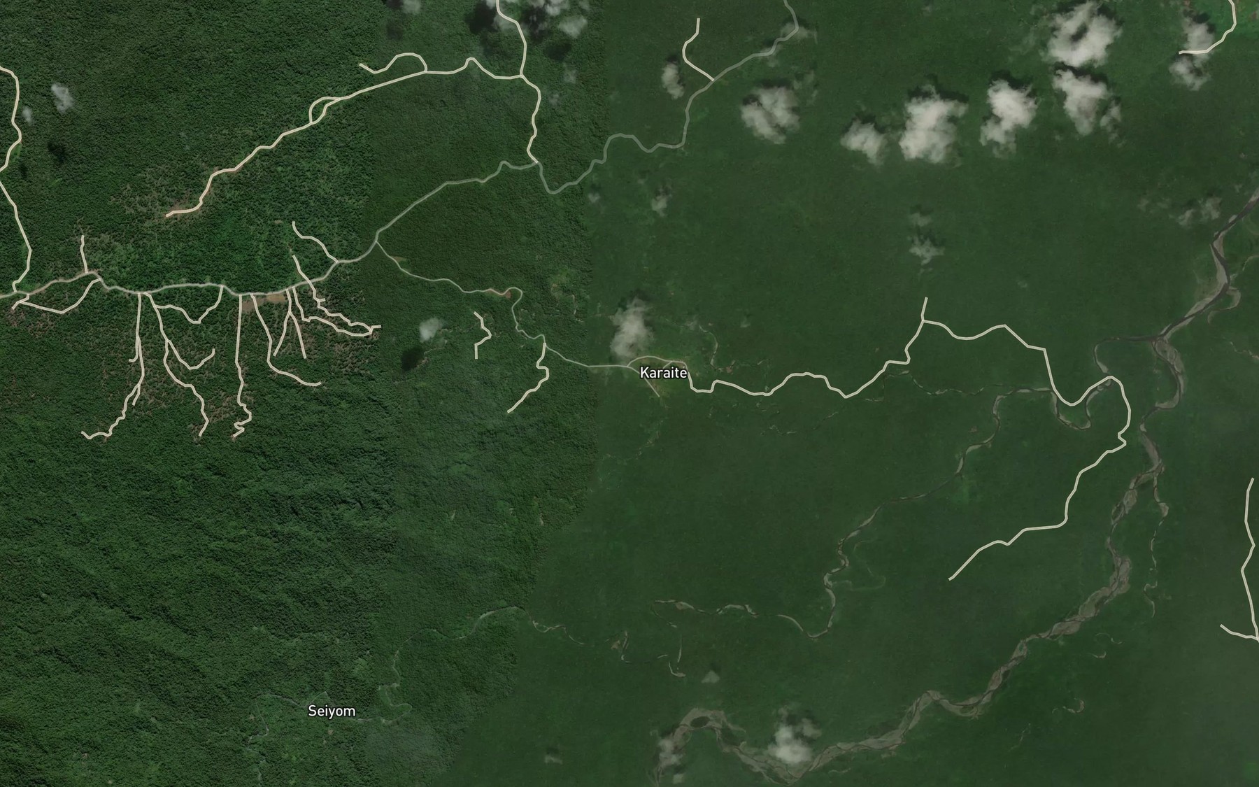Satellite map of the Kumi Creek