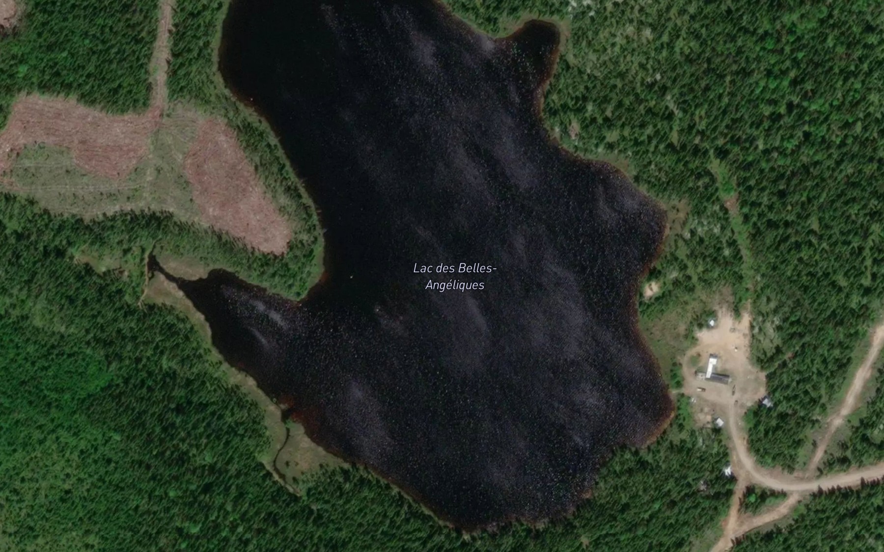 Satellite map of the Lac des Belles-Angeliques