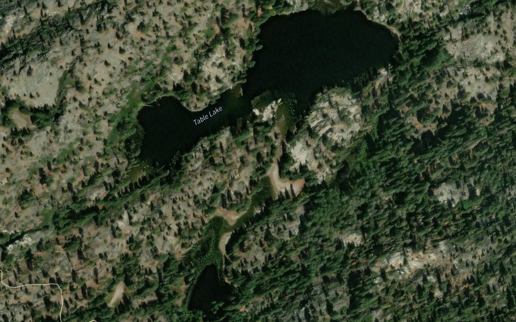 Satellite map of the Table Lake