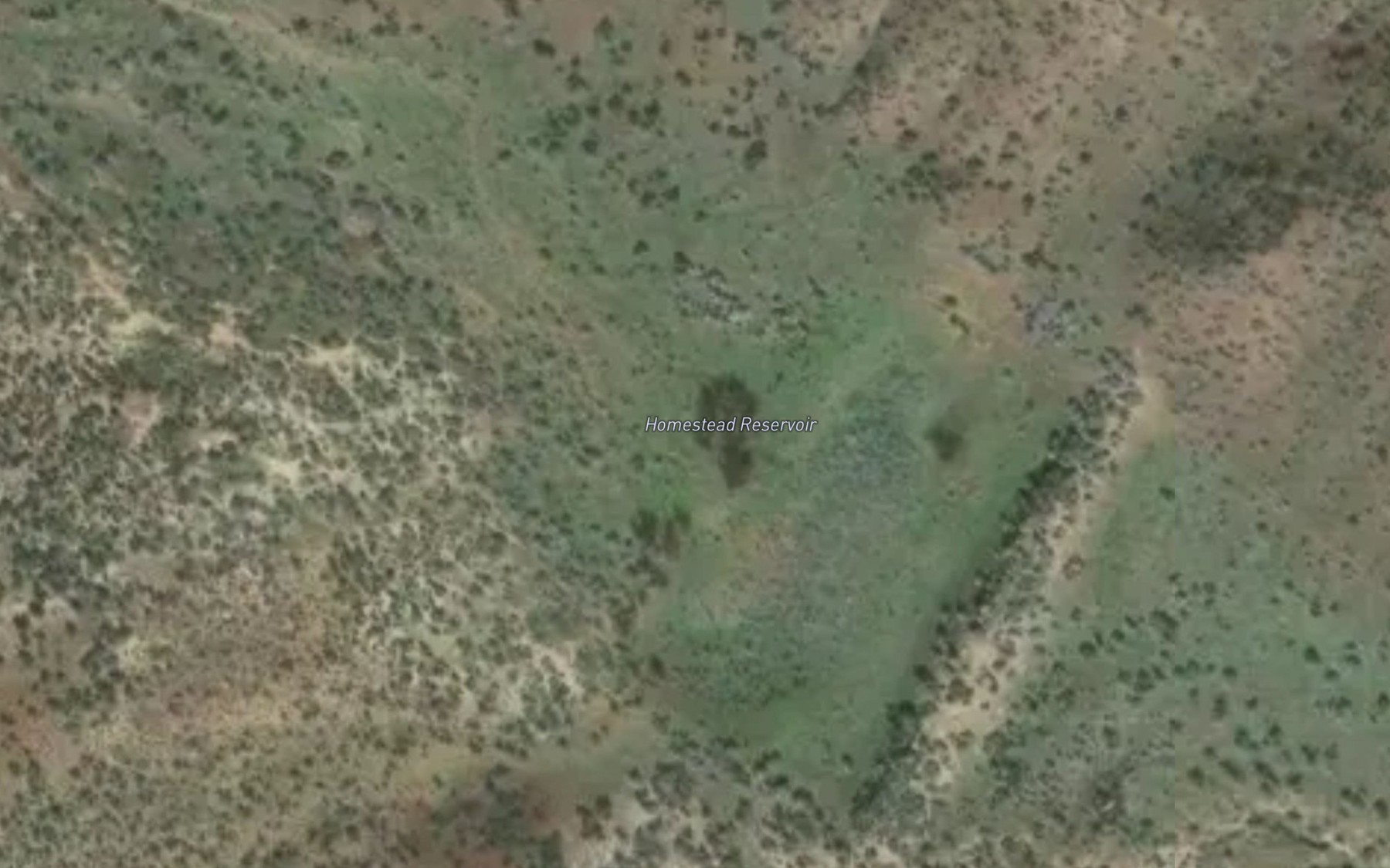 Satellite map of the Homestead Reservoir