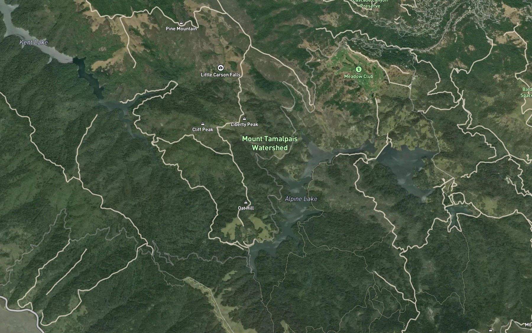 Satellite map of the Lily Lake