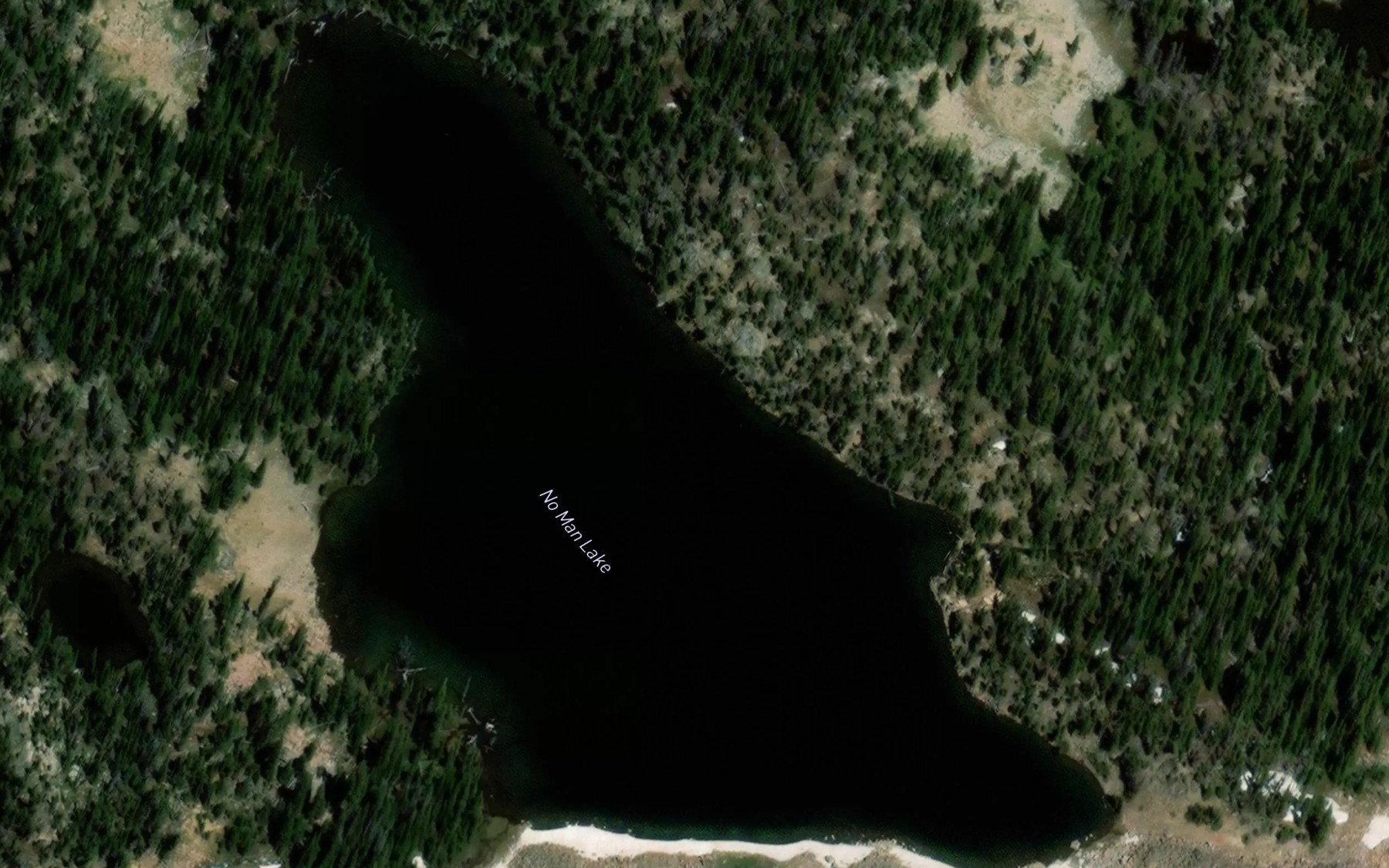 Satellite map of the No Man Lake