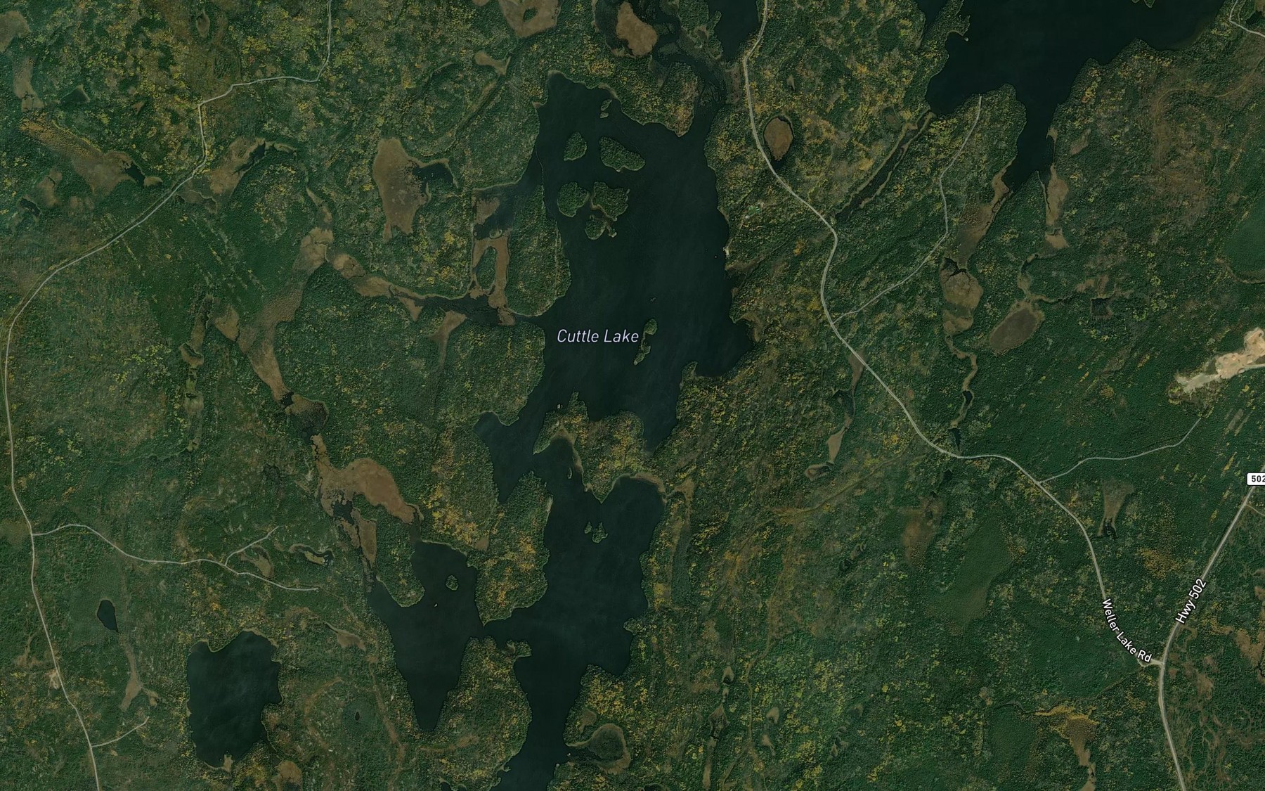 Satellite map of the Tupman Creek