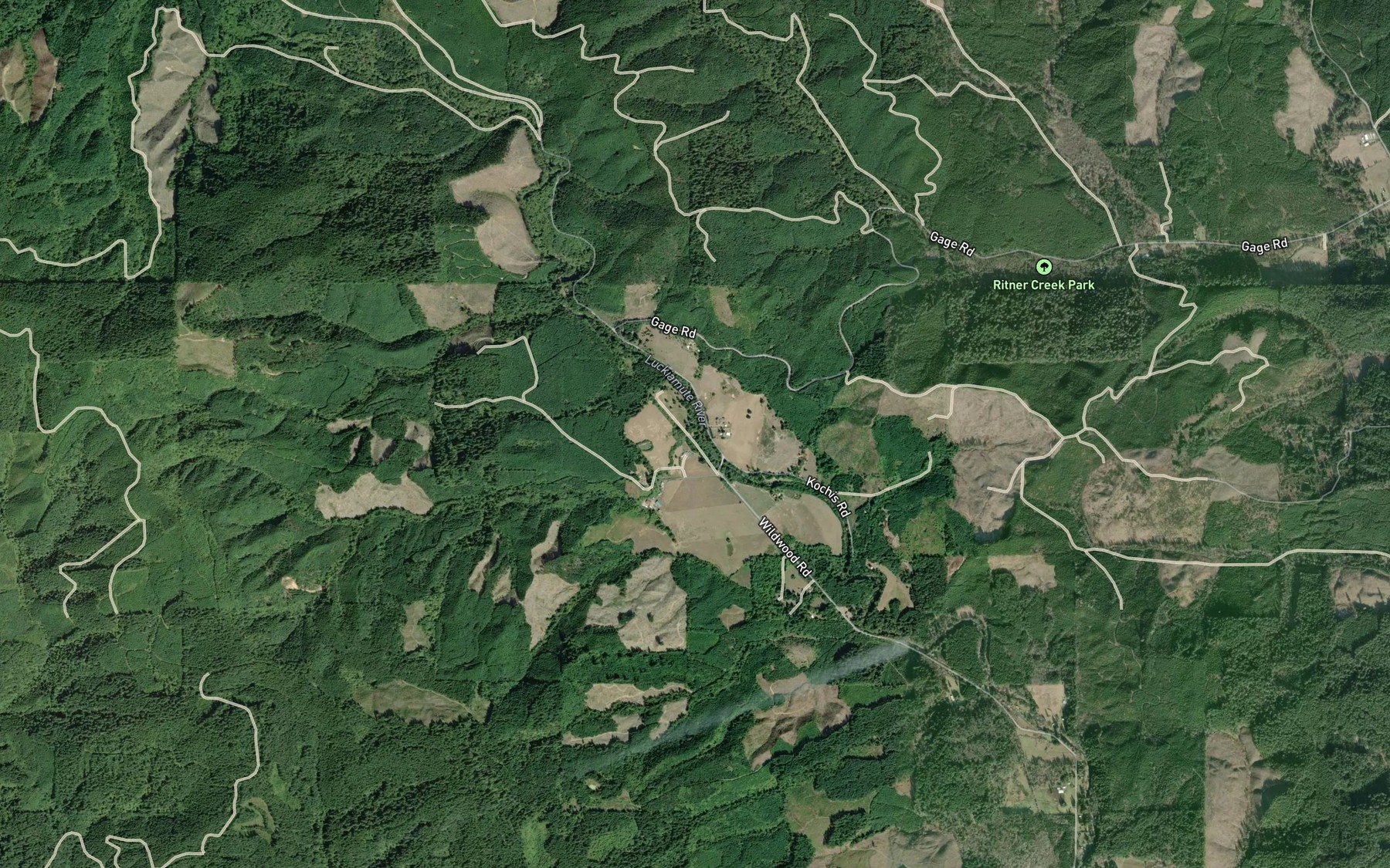 Satellite map of the Harris Creek