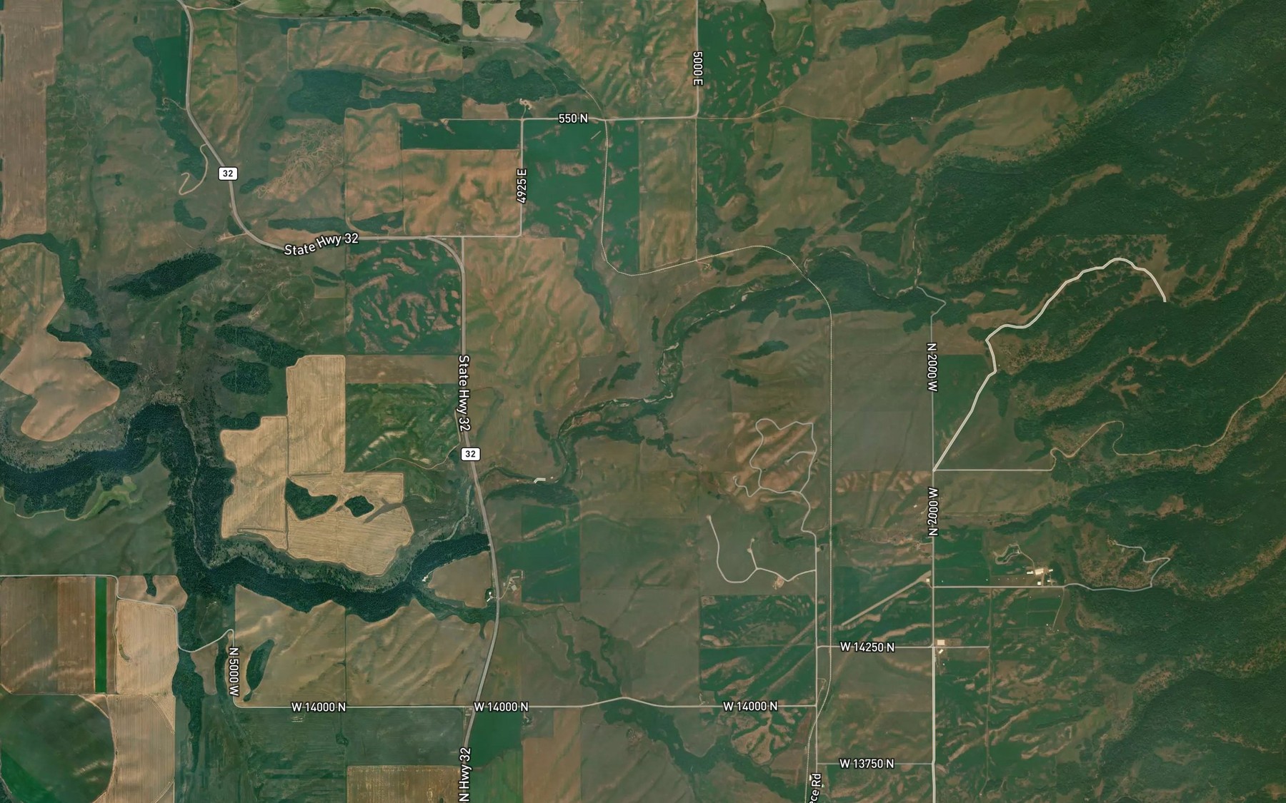Satellite map of the Dry Creek