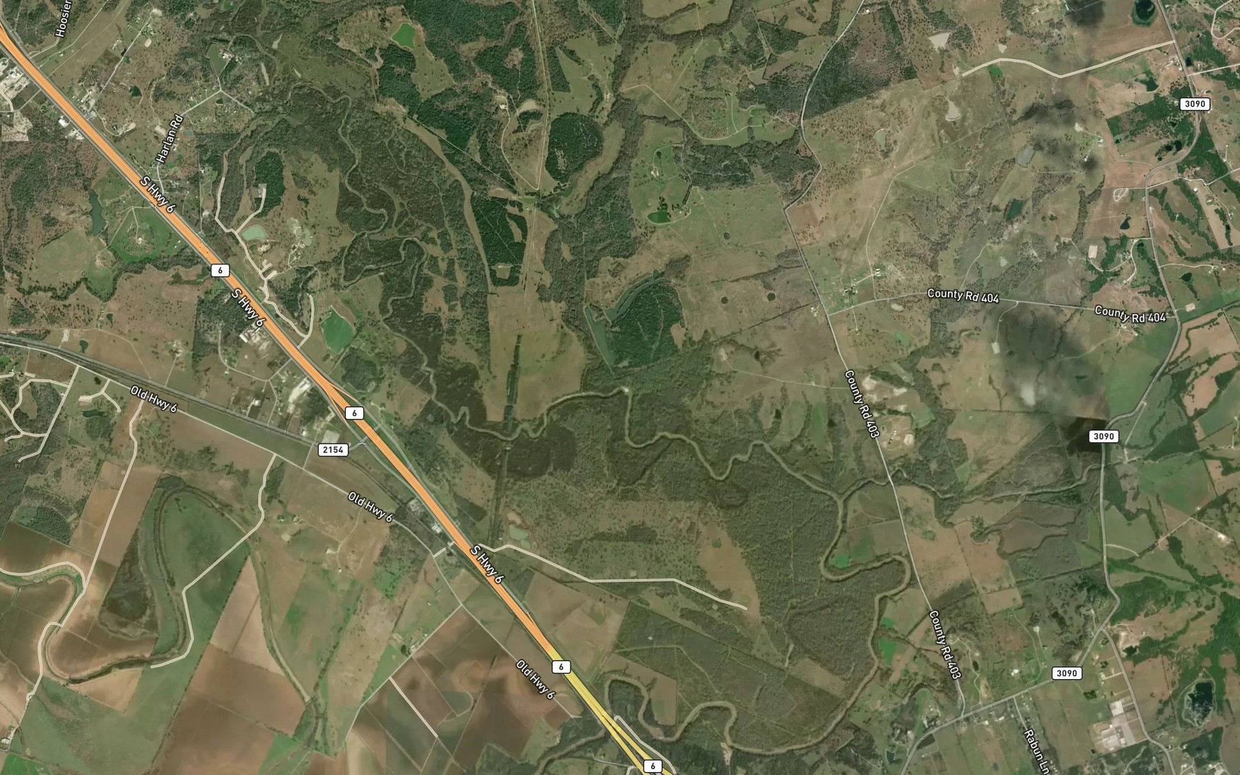Satellite map of the Turkey Creek