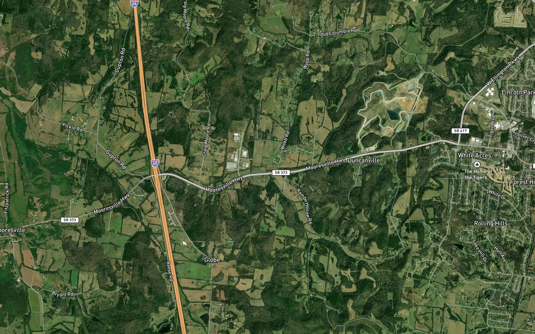Satellite map of the Doggett Branch