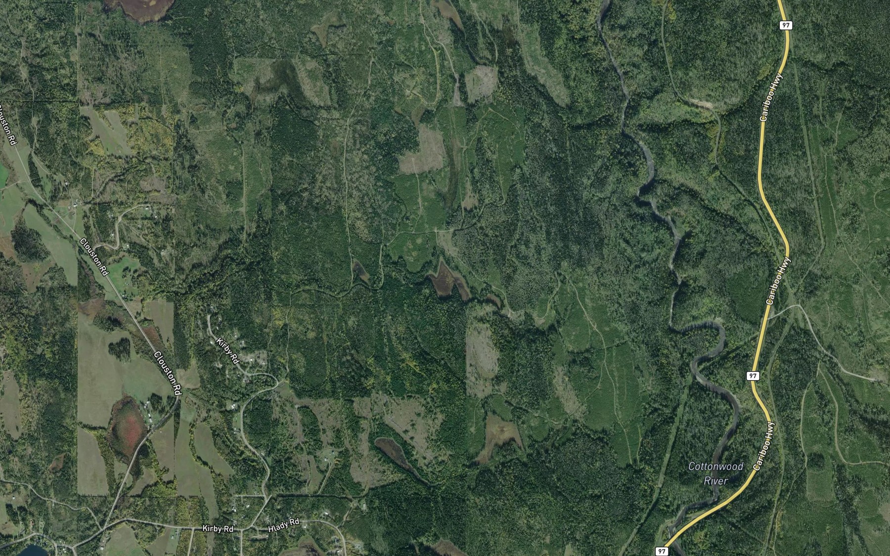 Satellite map of the Bufton Lake