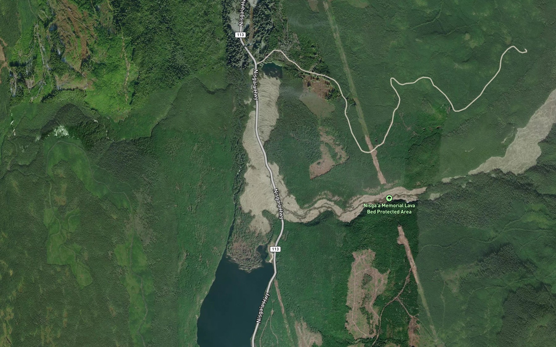 Satellite map of the Auk Creek
