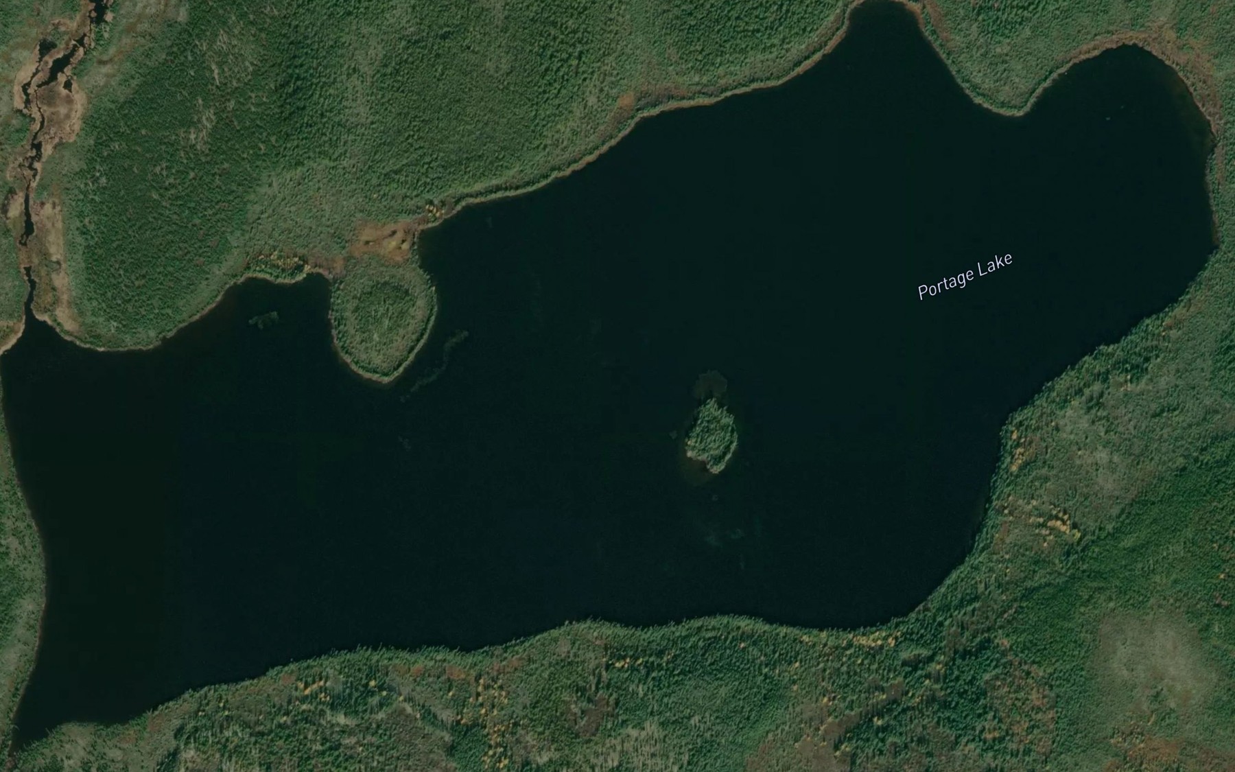 Satellite map of the Portage Lake