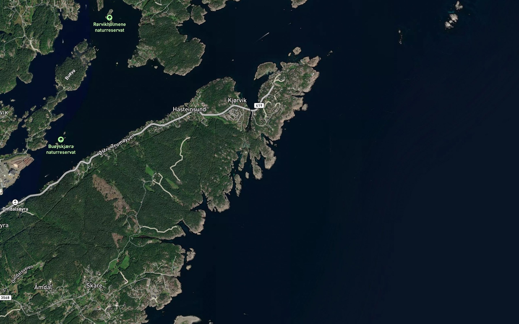 Satellite map of the Vragbukta