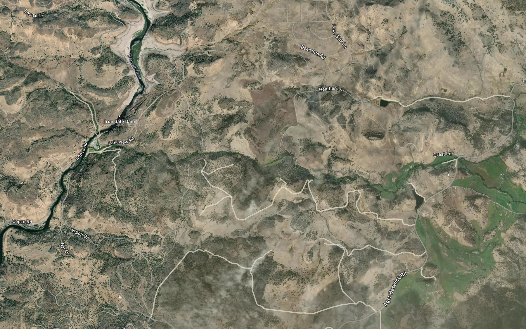 Satellite map of the Bullhead Creek