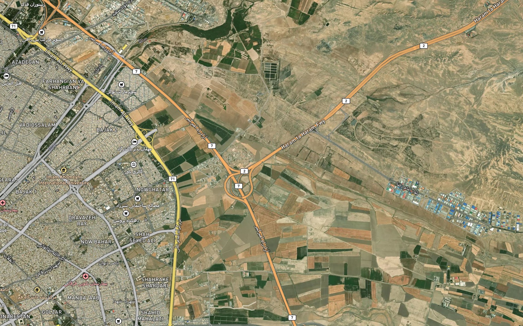 Satellite map of the Nahr-e Dowlatabad