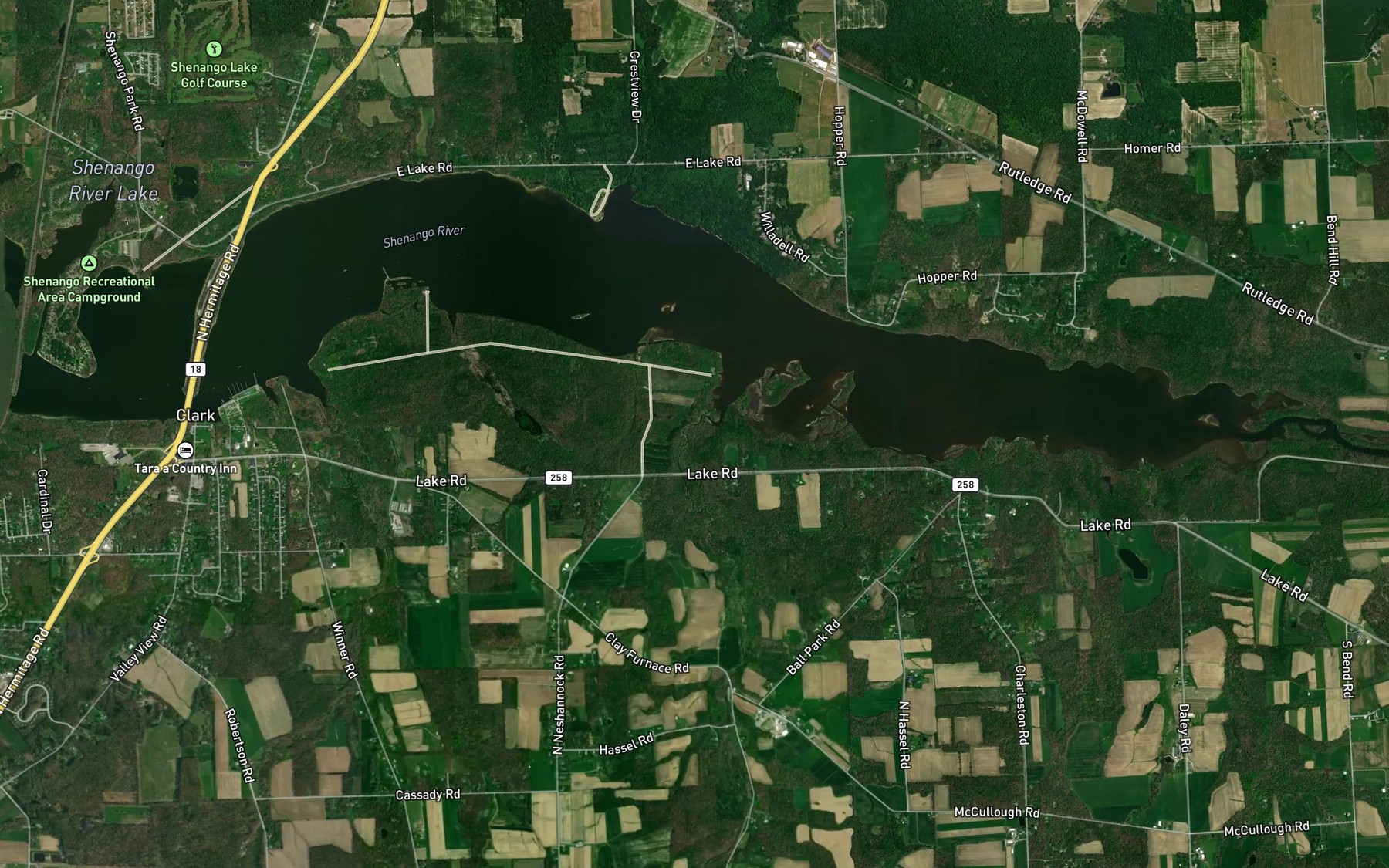 Satellite map of the Magargee Run
