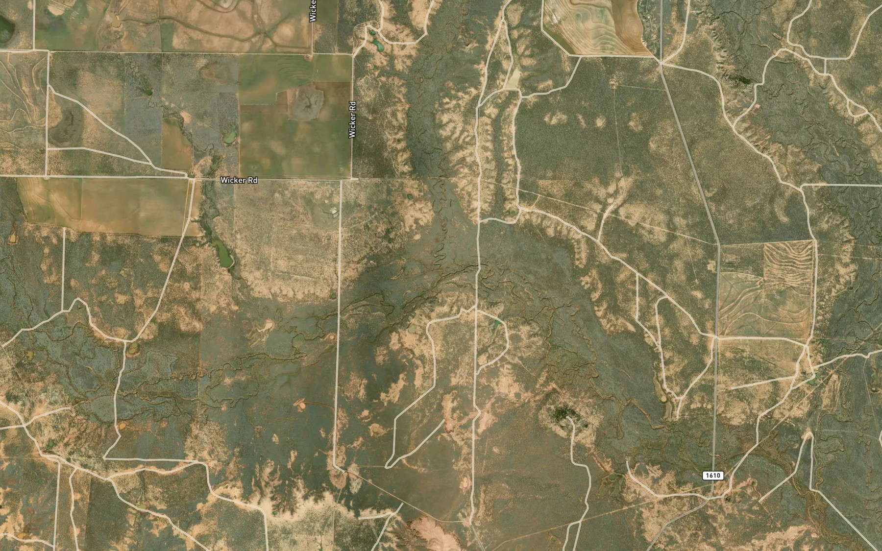 Satellite map of the Red Mud Creek