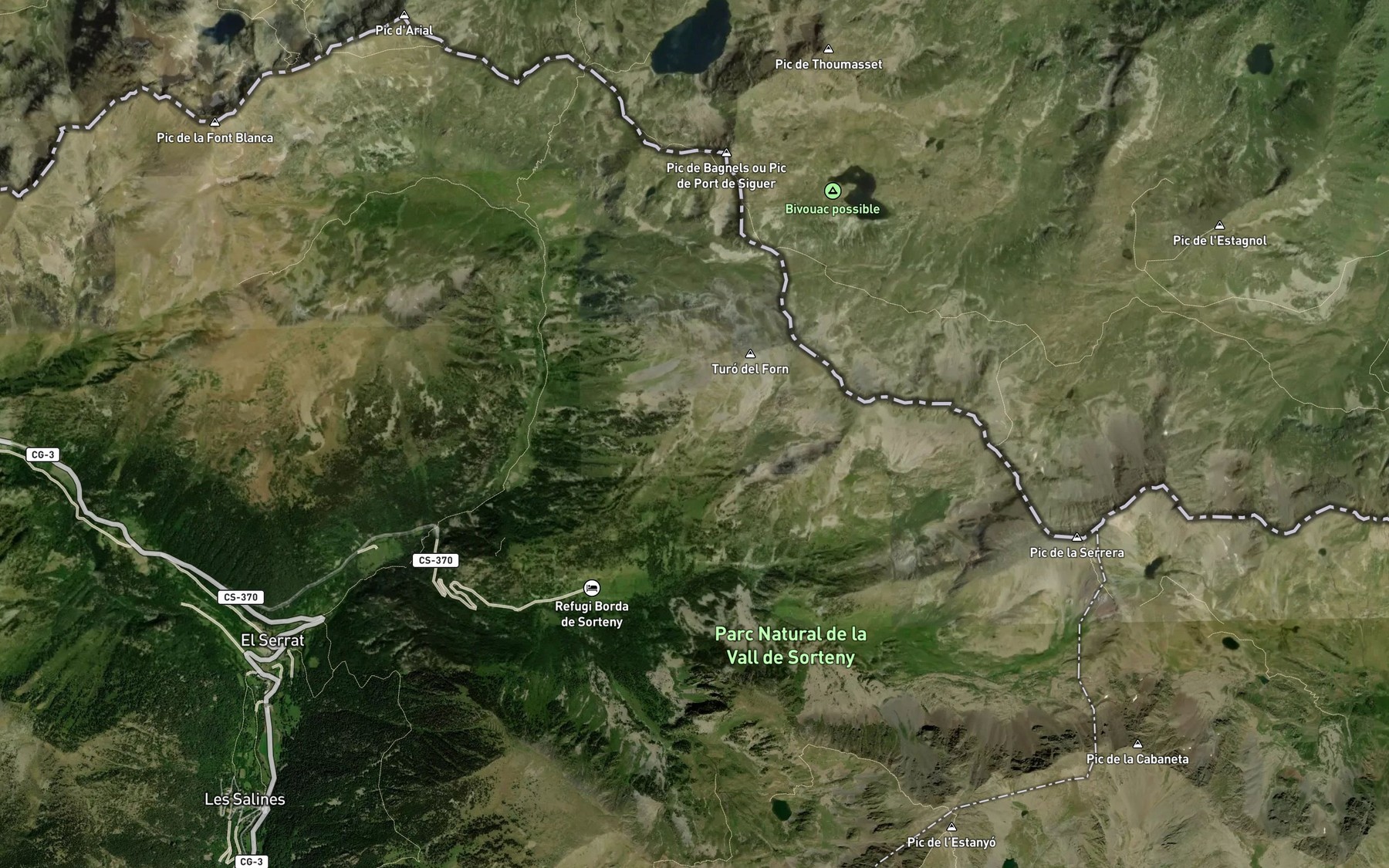 Satellite map of the Clots del Forn