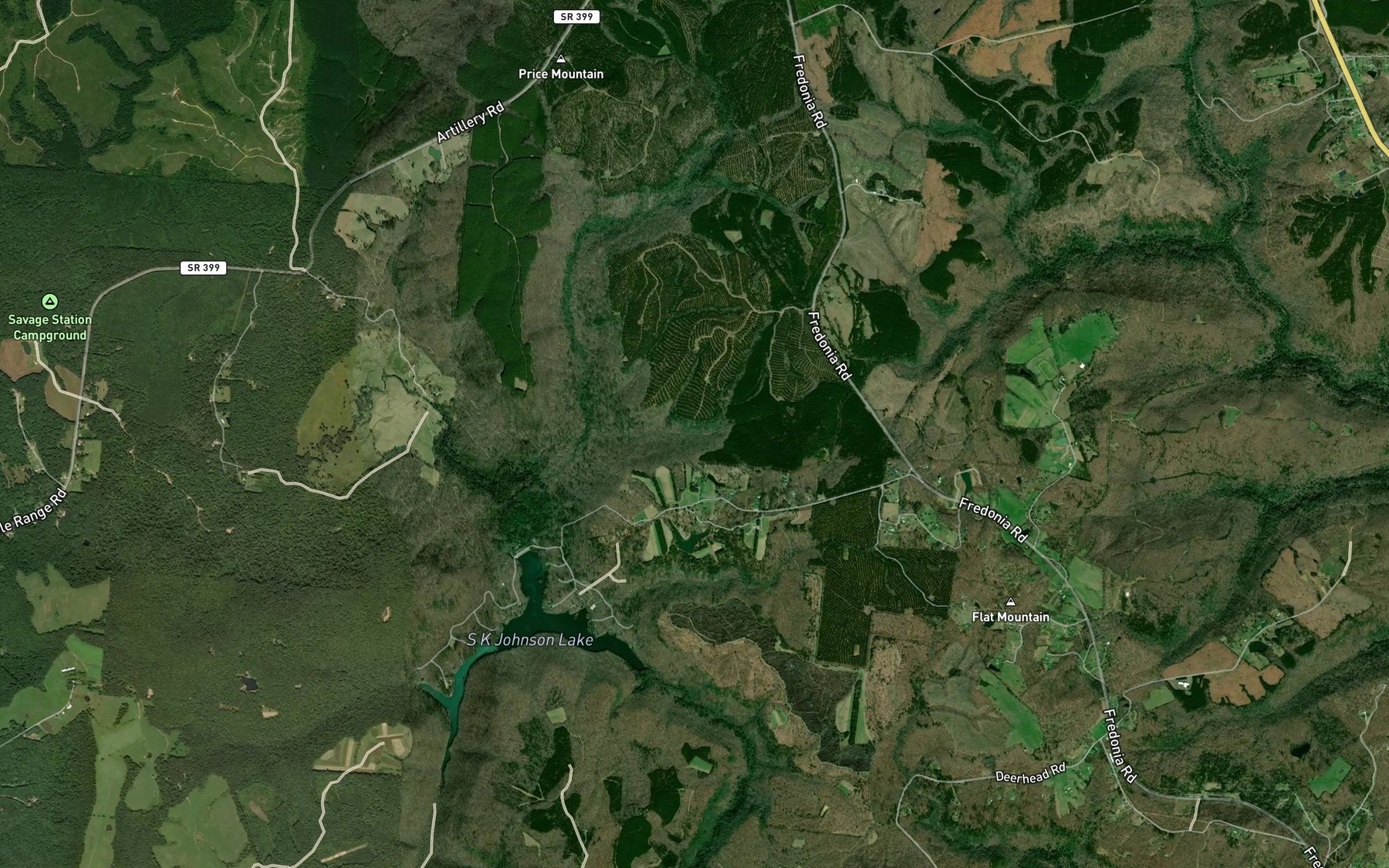 Satellite map of the Rickett Branch