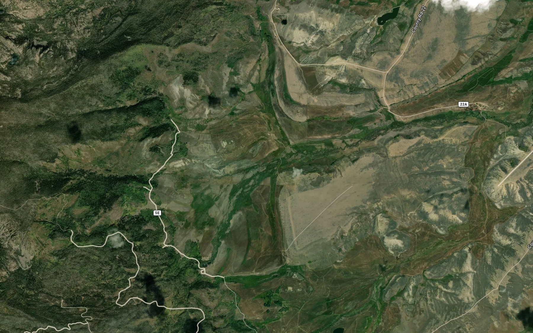 Satellite map of the Butler Creek