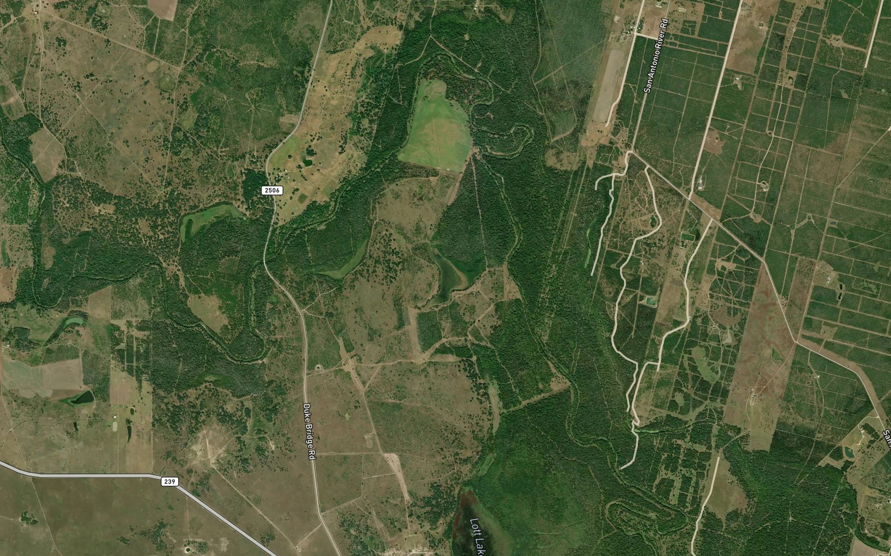 Satellite map of the Redding Lake