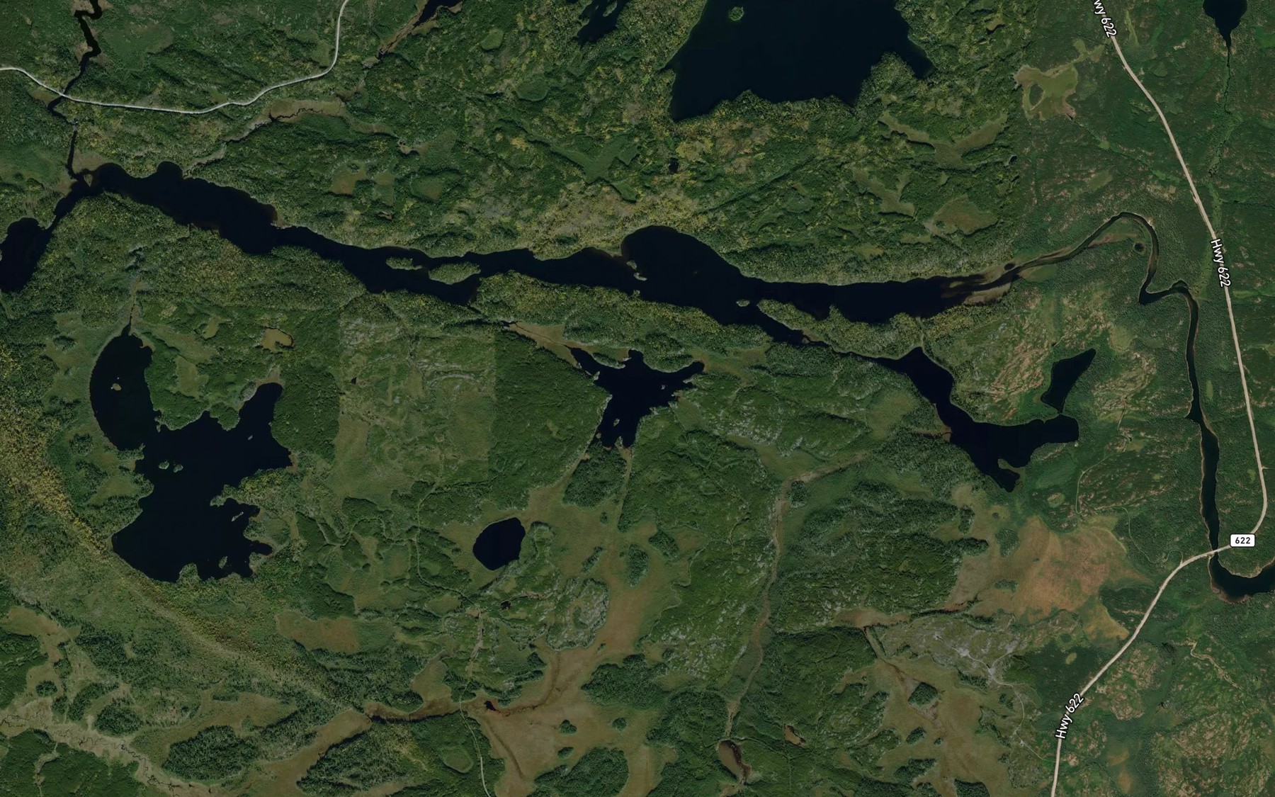 Satellite map of the Ghost Lake