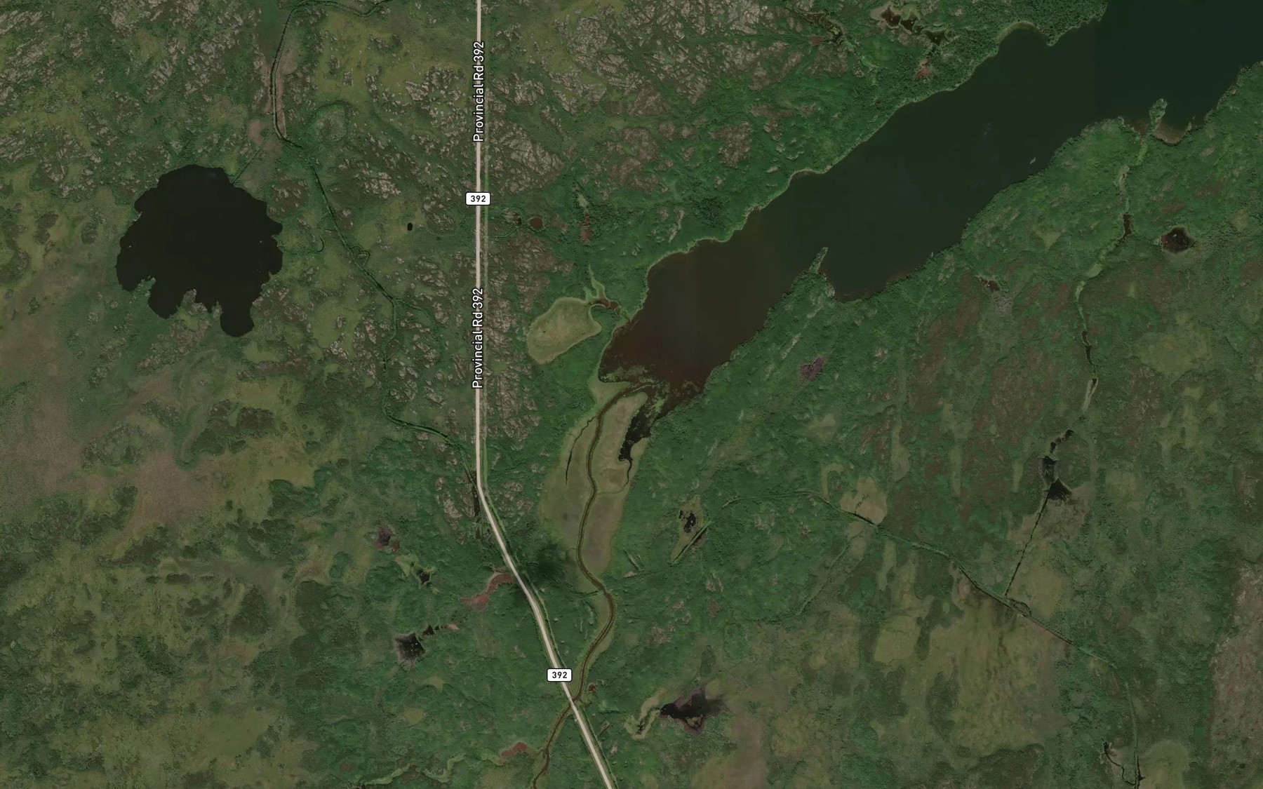 Satellite map of the Hayward Creek