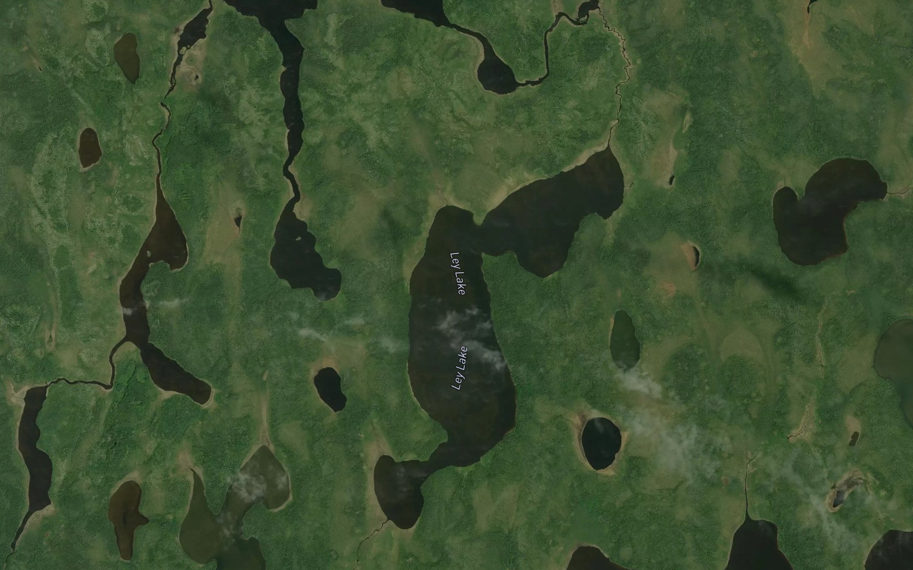 Satellite map of the Ley Lake