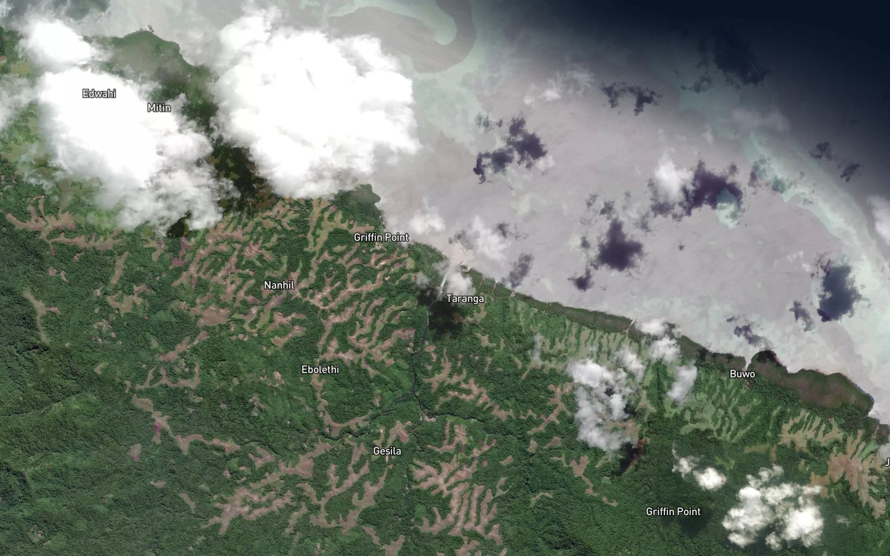 Satellite map of the Feiori River