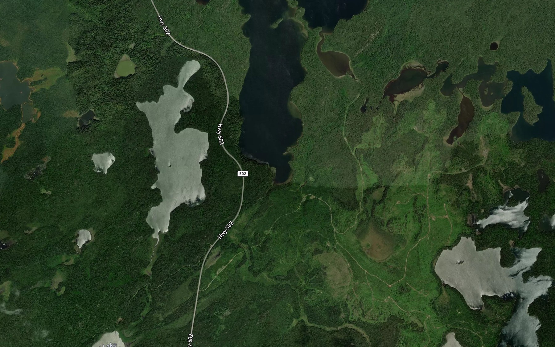 Satellite map of the Walmsley Creek