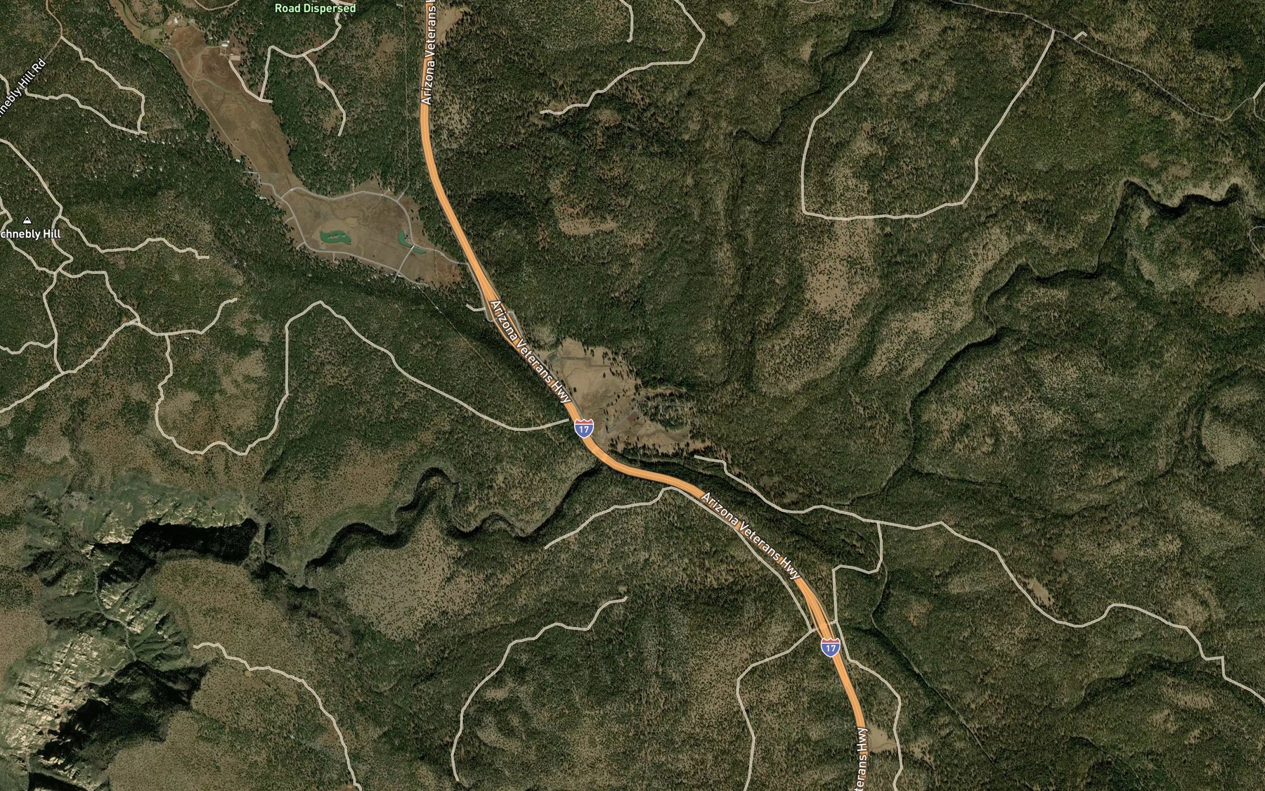 Satellite map of the Woods Spring