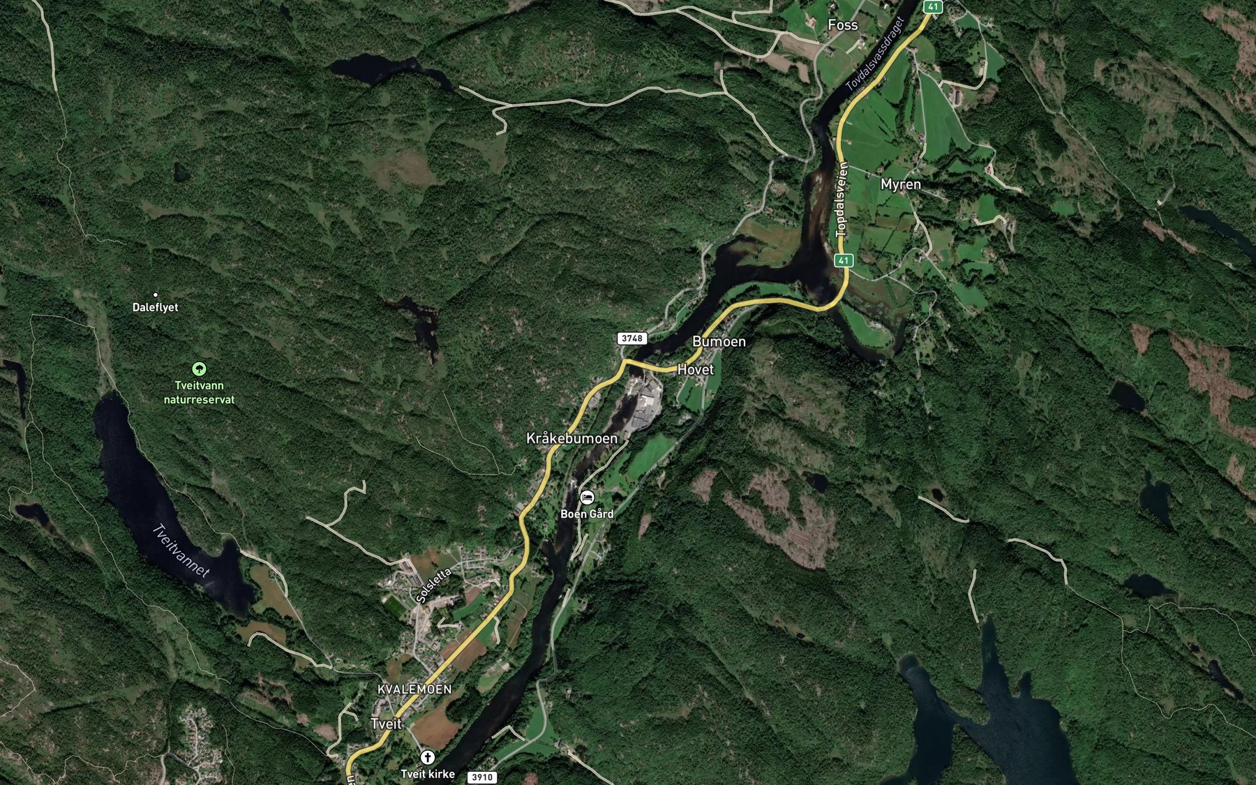 Satellite map of the Boenfoss