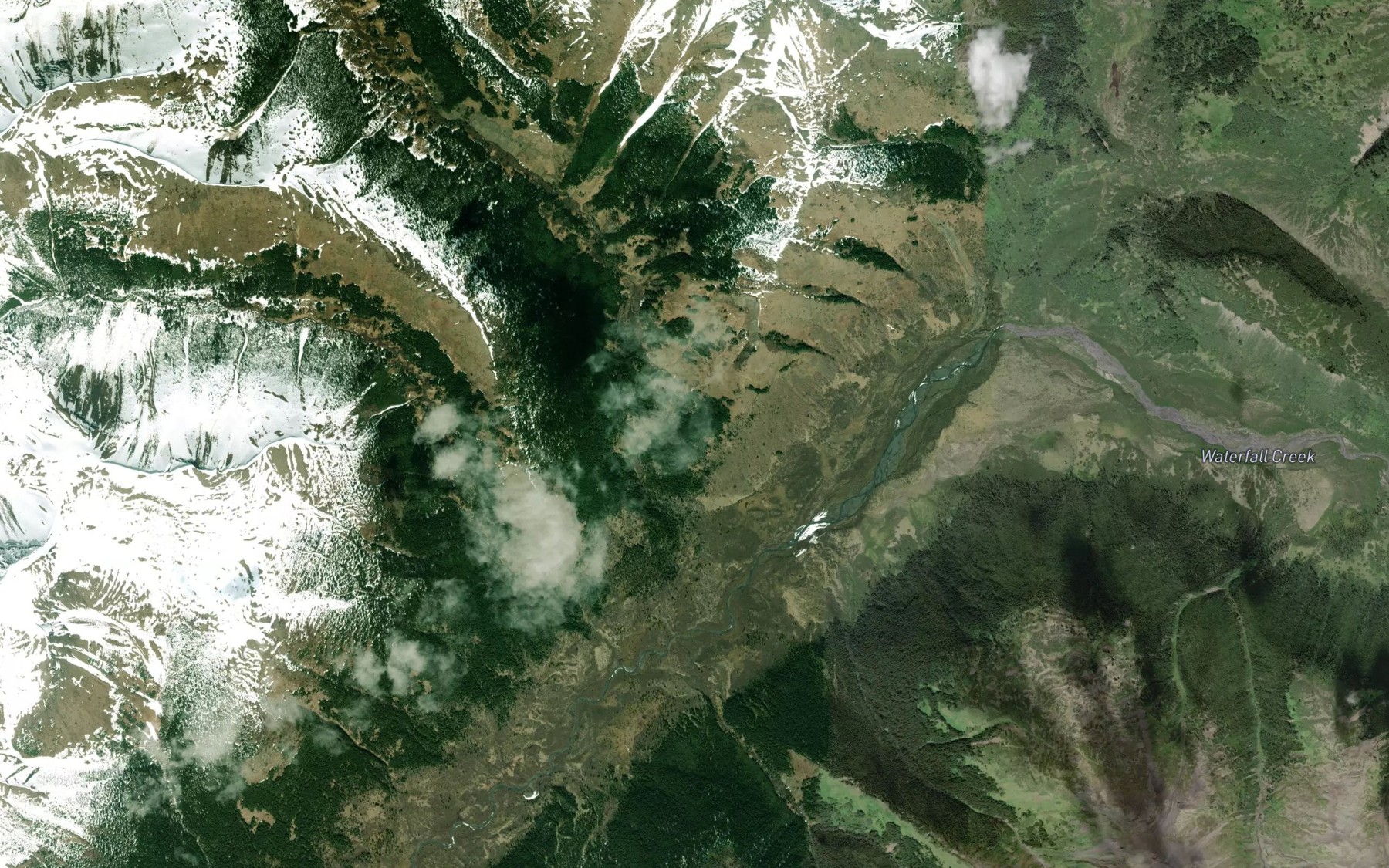Satellite map of the Levis Creek