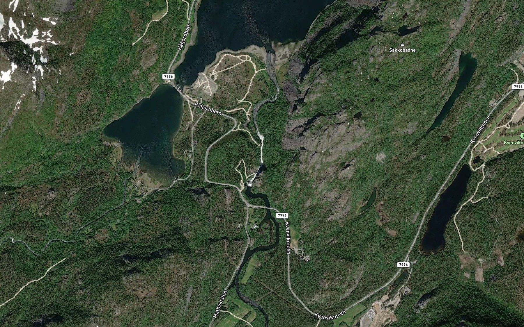 Satellite map of the Mattisfossen