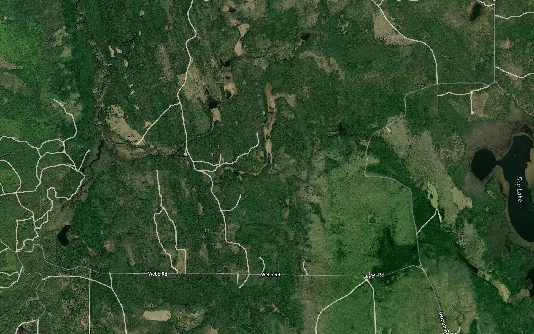 Satellite map of the McIntosh Creek