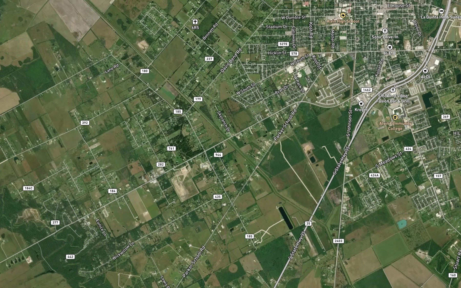 Satellite map of the Briscoe Canal