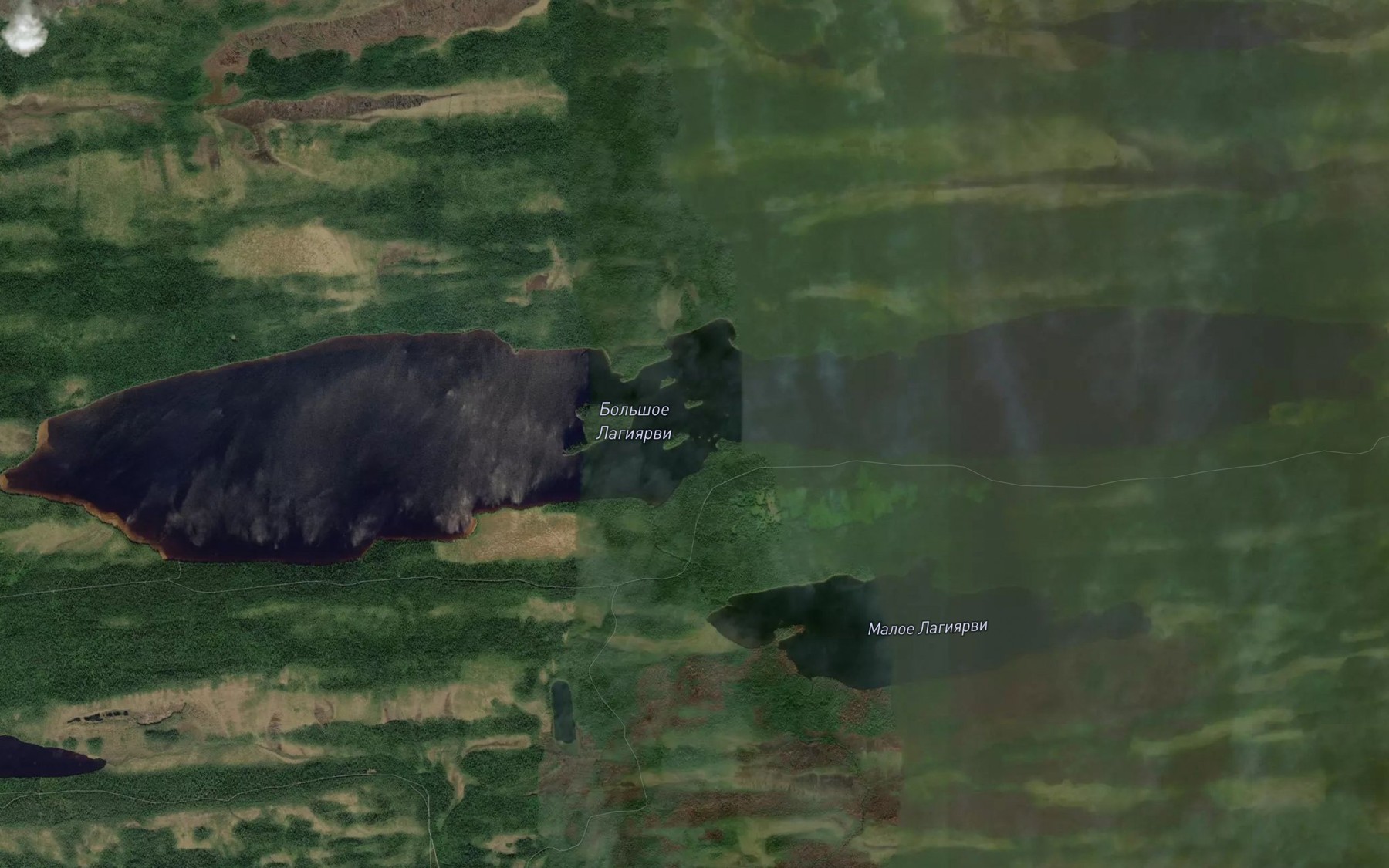 Satellite map of the Ozero Bol'shoye Lagiyarvi