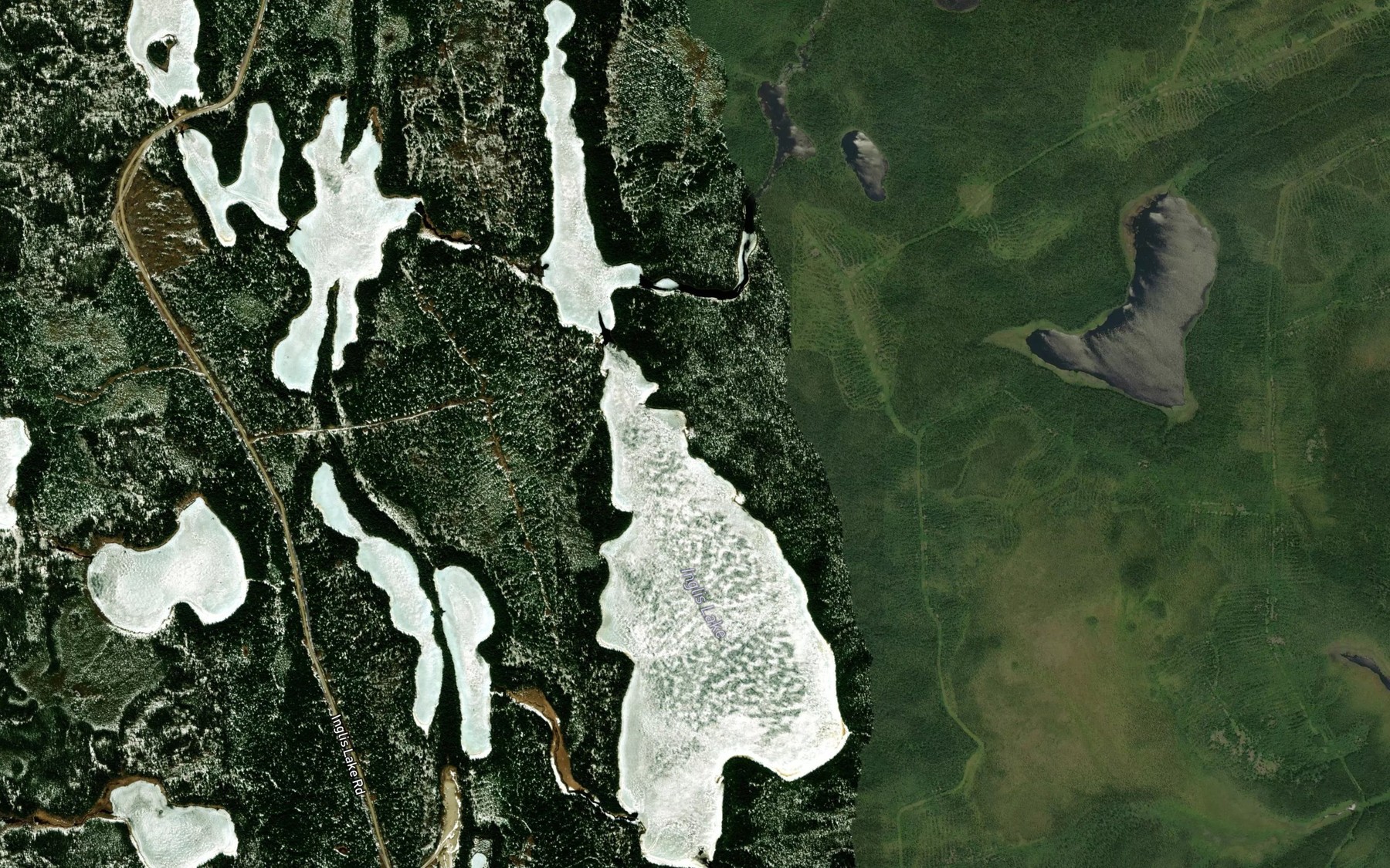 Satellite map of the Inglis Lake