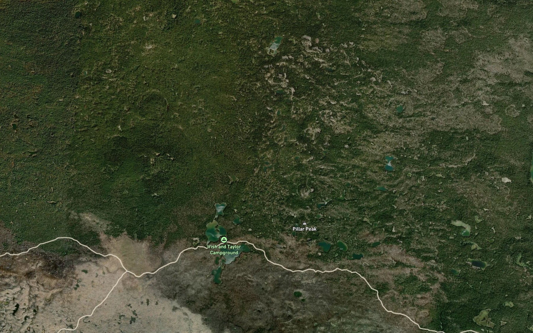 Satellite map of the Barbie Lakes