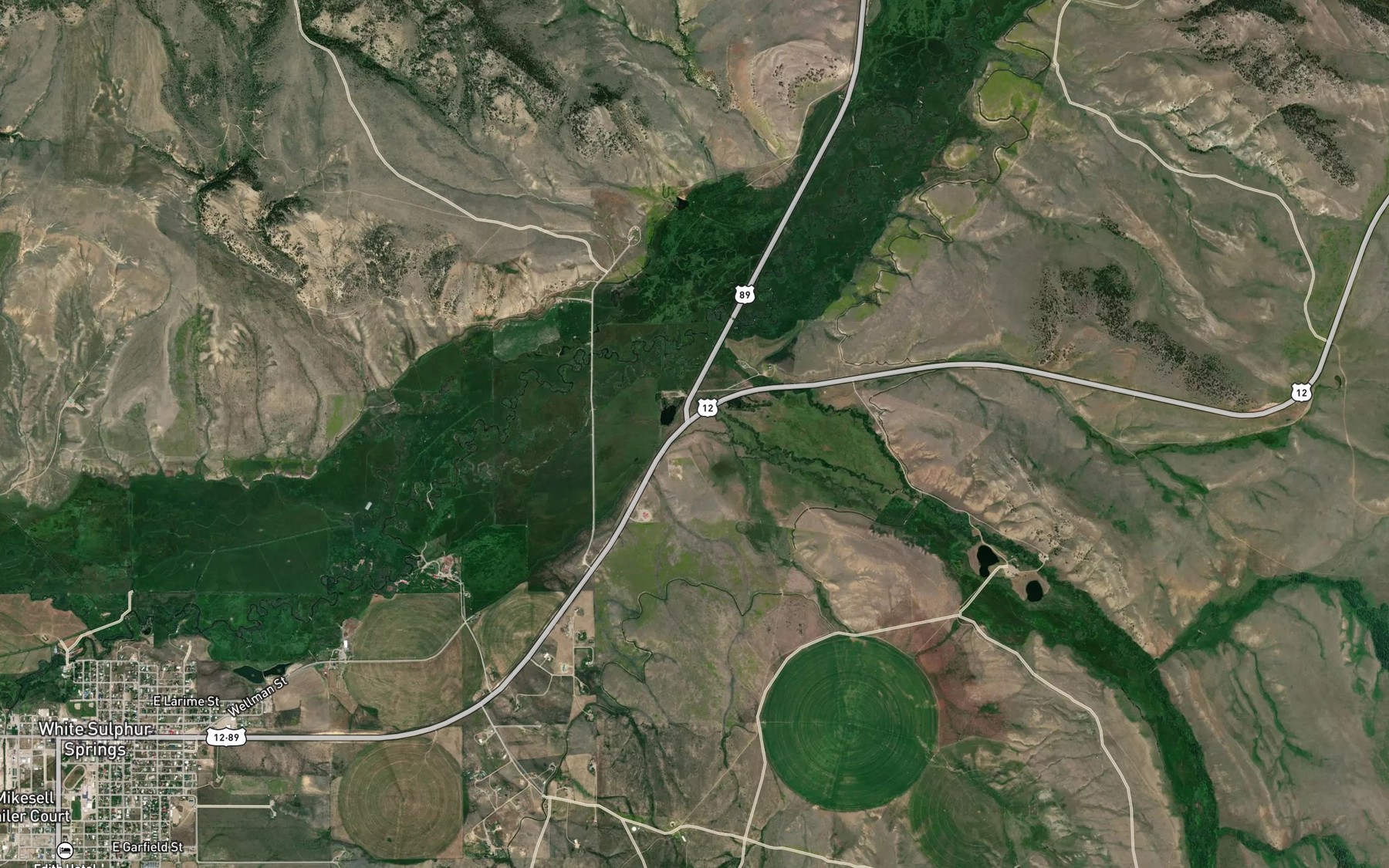 Satellite map of the Pinchout Creek