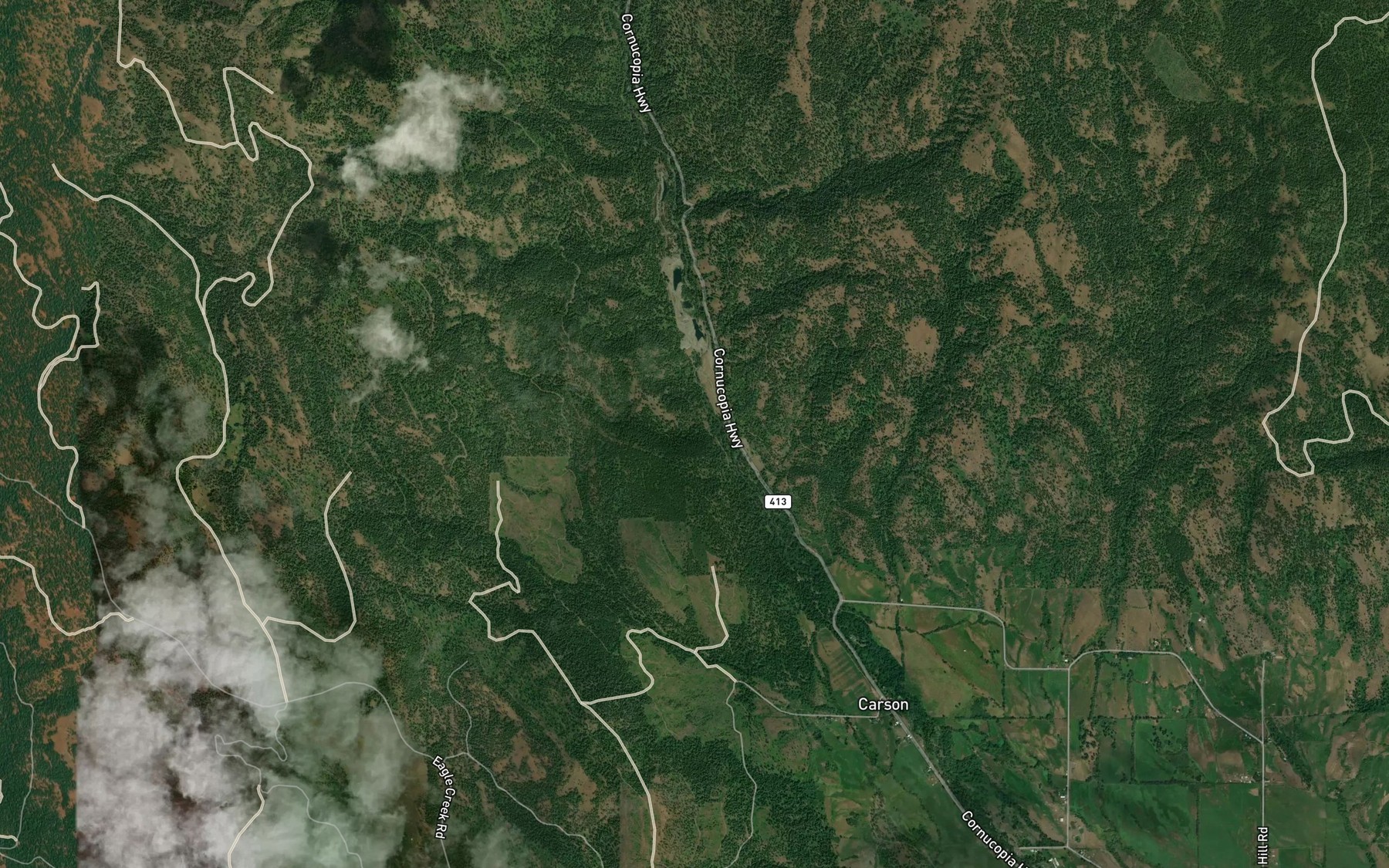 Satellite map of the Fuller Creek