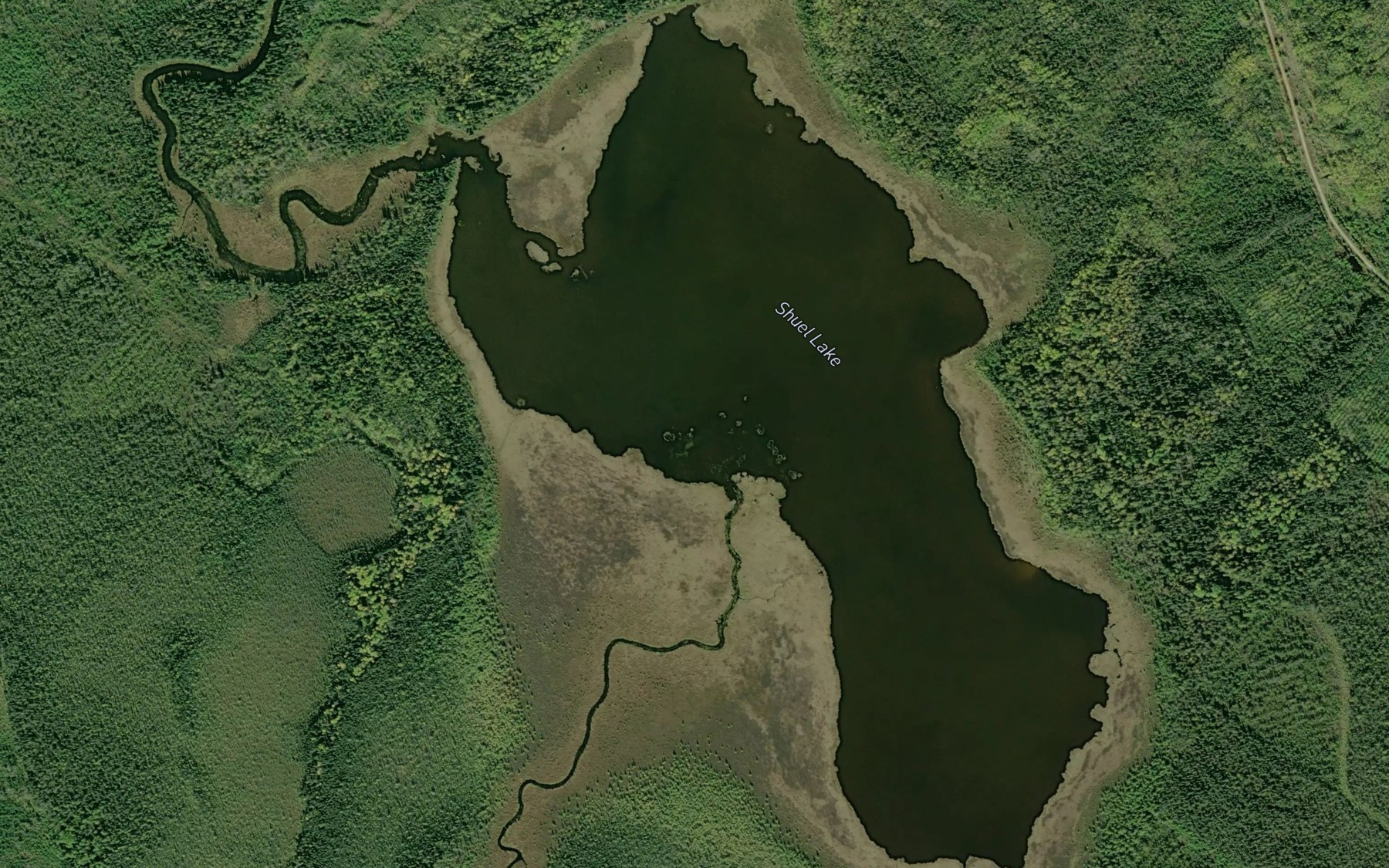 Satellite map of the Shuel Lake