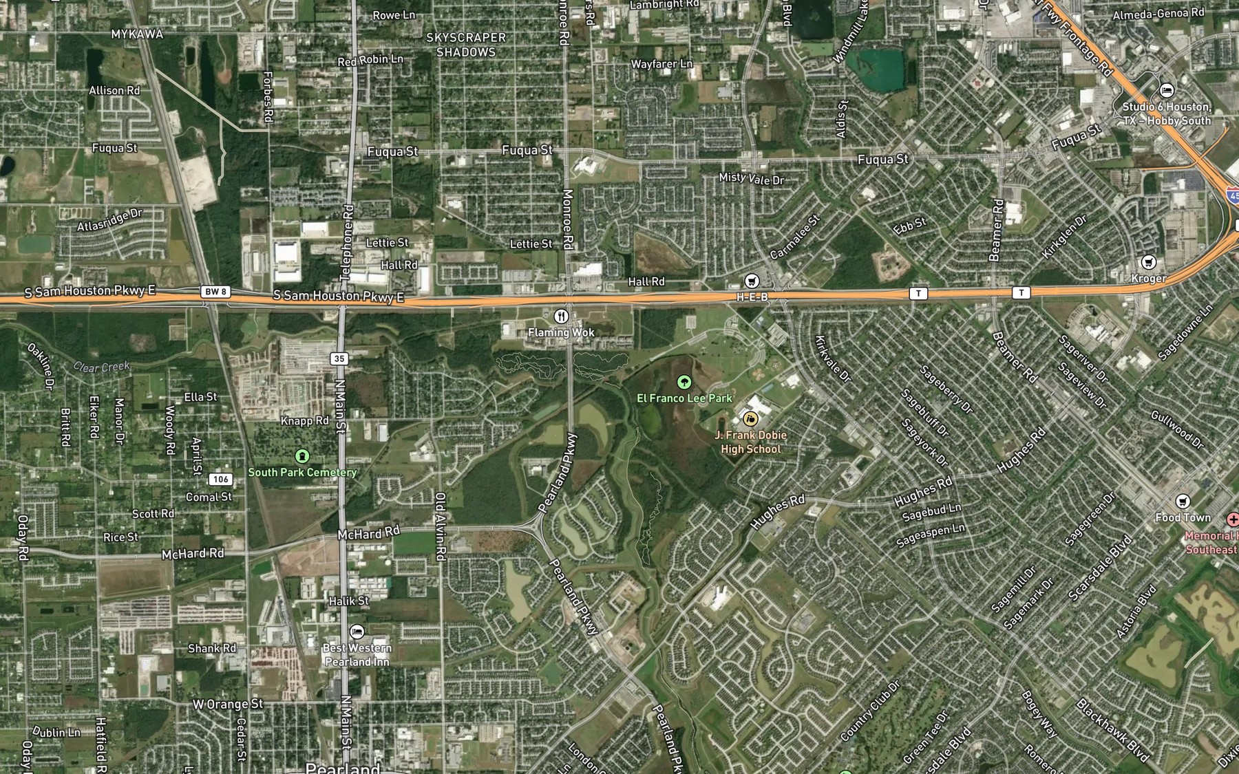 Satellite map of the Nelson Reservoir